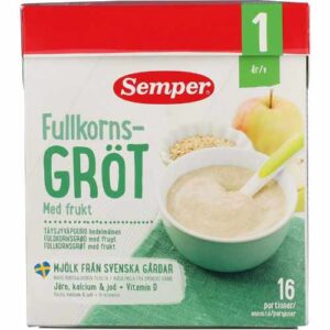 semper fuldkornsgrød med frugt